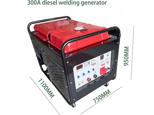 El aire de 4 movimientos refrescó los generadores de soldadura diesel 300A con el tanque diesel 25L