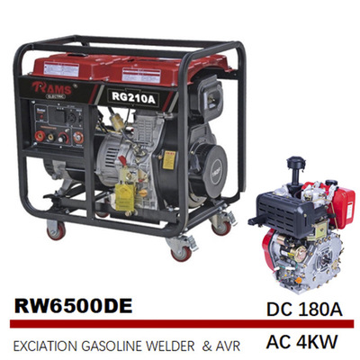 CA diesel 4kw 180A de los soldadores accionados por el motor eléctricos del comienzo de la excitación