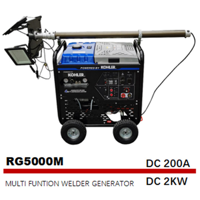 5000W 50Hz 4 en I generador multi de la torre de iluminación del compresor de aire de los soldadores de la función