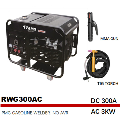 RWG300E soldador accionado por el motor 3kw del arco de la gasolina de 300 amperios de frecuencia media