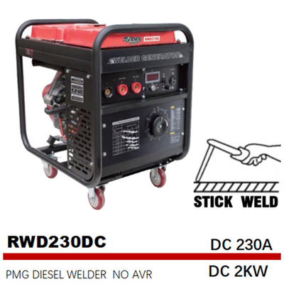 Comienzo eléctrico diesel portátil del imán permanente de Generator PMG del soldador del palillo de DC 2kw