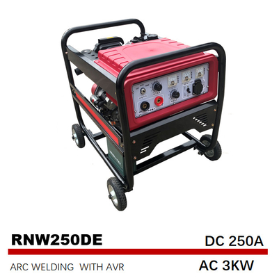 Generadores de soldadura diesel de arranque eléctrico de excitación 192F Potencia nominal de salida CA 3kw