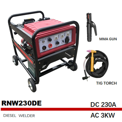 El CE aprobó tanque RNW230DE de Gen Welder DC 1.6kw del arco de la GASOLINA 230Al pequeño