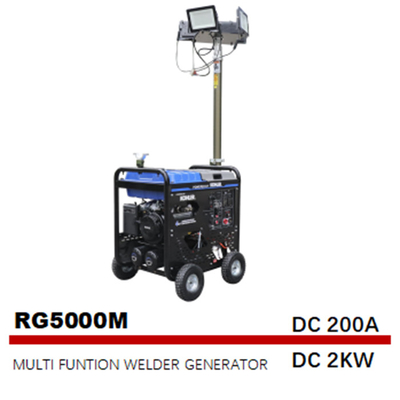 5000W 50Hz 4 en I generador multi de la torre de iluminación del compresor de aire de los soldadores de la función